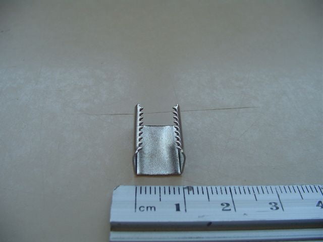 Fixador de solda (chapinha dentada) para cordão 10mm Niquelada - ref 006 - Milheiro - Globalcards Gráfica e Suprimentos