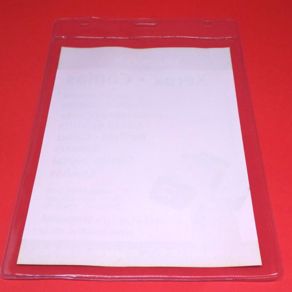 Porta CREDENCIAL Transp Bolsa de PVC Vert 10x15cm área útil 11x17cm área total s/ cordão UN - Gráfica Globalcards
