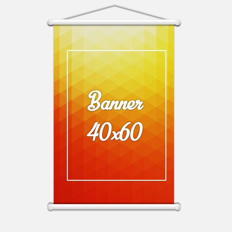 Banner Lona 280g 40x60cm 4x0 cores (0,24m2) acabamento bastão - Globalcards Gráfica e Suprimentos