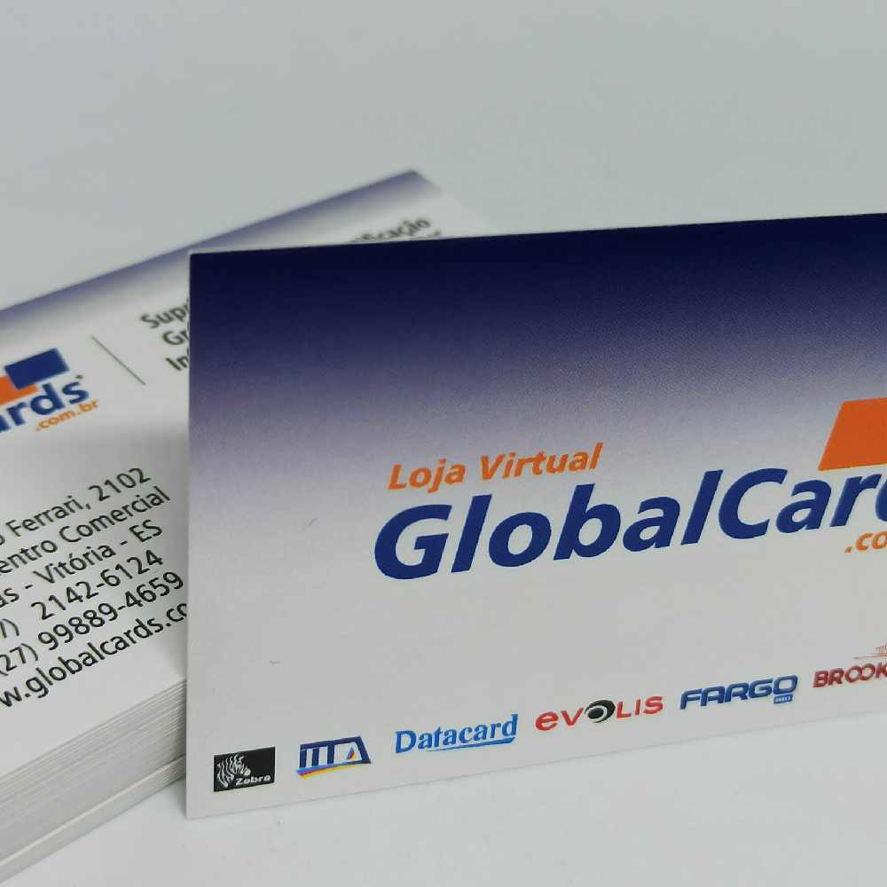 Cartão de Visita Couchê 300g UV FR 9x5cm 4x4 1000 Unidades