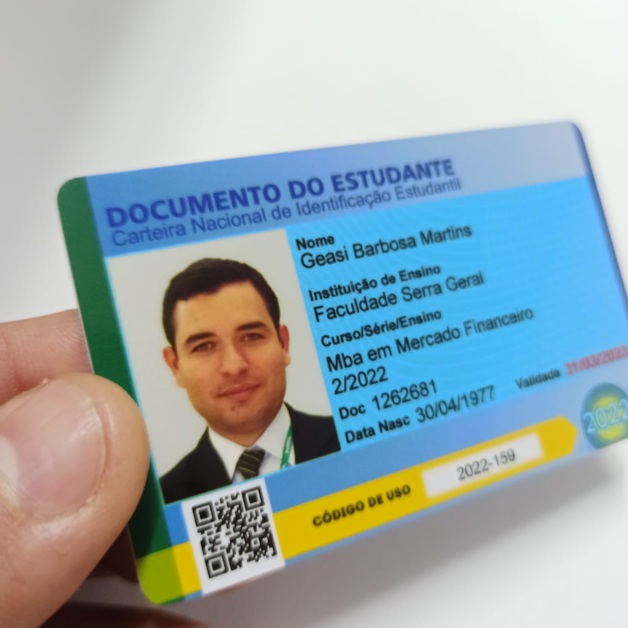 Carteirinha de Estudante de PVC 0,76mm 4x1 Cores - Globalcards Gráfica ...