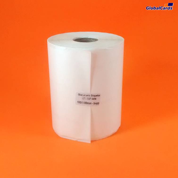 Etiqueta Adesiva BOPP 100x100mm x 1 coluna