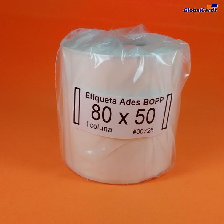 Etiqueta Adesiva BOPP 80x50mm x 1 coluna