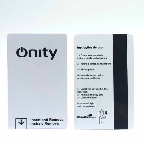 Cartão Magnético Hotel Modelo Onity Baixa 1x1 Cor com Economizador de Energia - Gráfica Globalcards