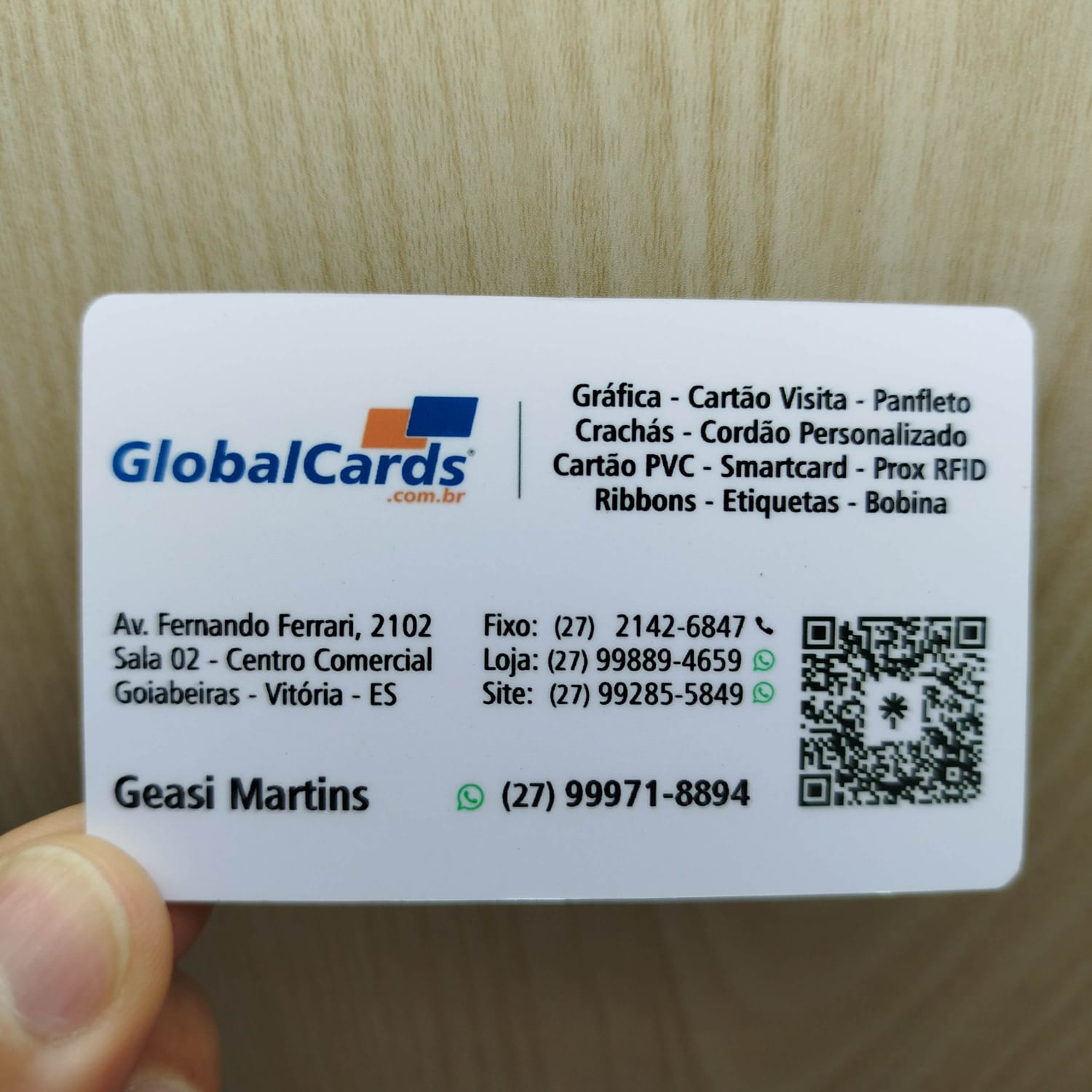Cartão de Identificação PVC 0,76mm 86x54mm Impressão Frente e Verso - Gráfica Globalcards