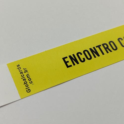 Pulseira Sintética Personalizada AMARELO (100un) - Gráfica Globalcards