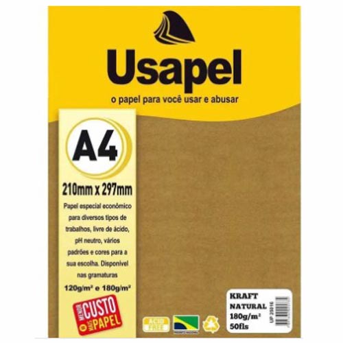 Papel Kraft Natural A4 180g 25016 - Gráfica Globalcards