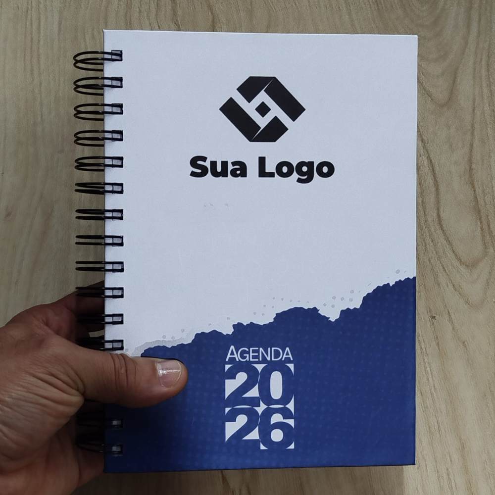 Agenda Diária 15x21cm Capa Dura Wire-o Miolo 75g Comercial Personalizada Empresa - Gráfica Globalcards