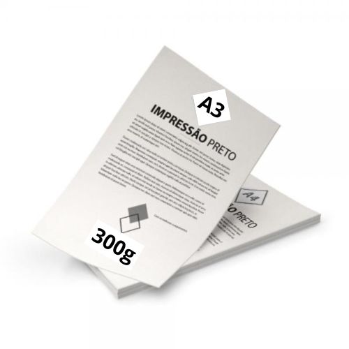 Impressão Papel Offset 300g A3 Preto e Branco - Gráfica Globalcards