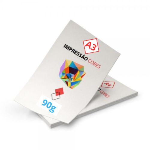 Impressão A3 Papel Offset  90g Colorido - Gráfica Globalcards