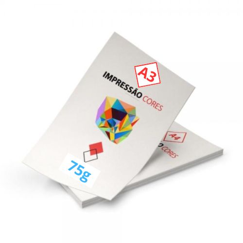 Impressão A3 Papel Offset  75g Colorido - Gráfica Globalcards