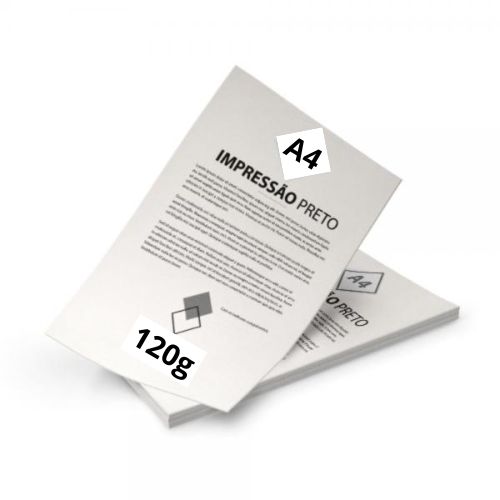 Impressão  A4 Papel Offset 120g  Preto e Branco - Gráfica Globalcards