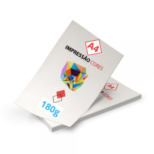 Impressão  A4 Papel Offset 180g Colorido - Gráfica Globalcards