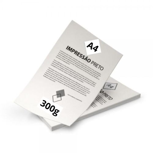 Impressão  A4 Papel Offset 300g  Preto e Branco - Gráfica Globalcards