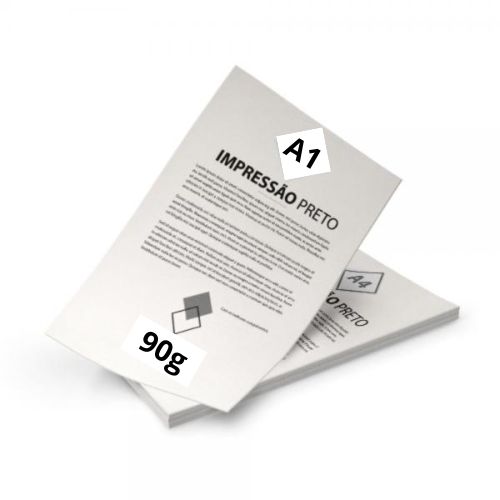 Impressão Papel Offset 90g A1 Preto e Branco Planta - Gráfica Globalcards