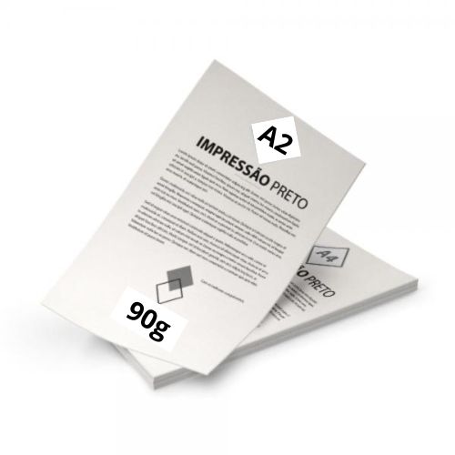 Impressão Papel Offset 90g A2 Preto e Branco Planta - Gráfica Globalcards