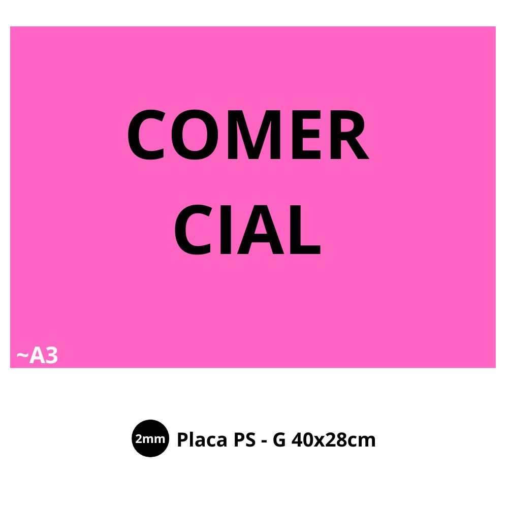 Placa de PVC / PS 2mm adesivado - A3 40x28cm - Gráfica Globalcards