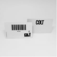 Crachás de PVC 0,76mm 1x1 Cor - Impressão dos Dados em Preto dos dois lados