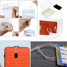 Alça Silicone Etiqueta Tag Bagagem Mala 17 cm Transparente Kit 100 Unidades - Gráfica Globalcards