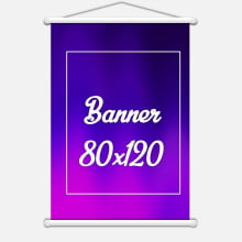 Banner Lona 280g 80x120cm 4x0 cores (0,96m2) acabamento bastão