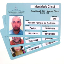 Cartão de Membro Igreja de PVC 0,76mm 4x1 Cores Dados Variáveis