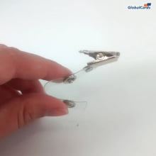 Clips jacaré ou Presilha para crachá com Alça Transparente c/100 un