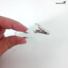 Clips Jacaré, Presilha, Clips para crachá com alça transparente (100 unid)