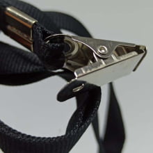 Cordão Liso 12mm para crachá c/ presilha clips jacaré preto