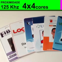 Crachás PVC 0,76mm PROXIMIDADE RFID 125Khz - 4x4 Cores F/V Colorido
