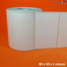 Etiqueta Adesiva BOPP 80x50mm x 1 coluna