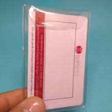 Porta Cartão Documento Bolsa PVC Transp c/ ABA 62x110mm