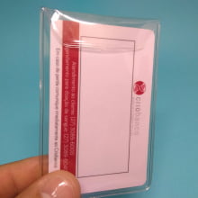 Porta Cartão Documento Bolsa PVC Transp c/ aba 62x110mm - interno 57x88mm
