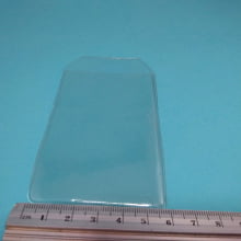 Porta Cartão Documento Bolsa PVC Transp c/ aba 62x110mm