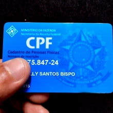 Cartão CPF em PVC 0,76mm 4x4 Cores Impressão Colorida