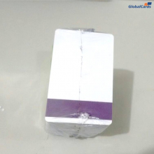 Cartão de PVC com Tarja Proteção Roxa Vertical para ocultar o Código de Barras (cx c/ 100 unidades)