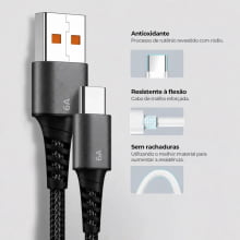 Cabo USB-A para USB-C Inova MD-13166 60W 1m Trançado Carga e Dados - Gráfica Globalcards