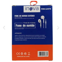 Fone de Ouvido Intra Auricular com Fio P2 Inova MD-12475 Branco - Gráfica Globalcards