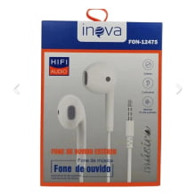 Fone de Ouvido Intra Auricular com Fio P2 Inova MD-12475 Branco