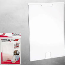 Display Frontal Quadro Aviso Multiuso A4 Cristal 0009 Maxcril  - Com fundo - UN - Gráfica Globalcards