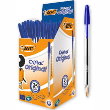 Caneta Bic AZUL Cristal - Ponta Esferográfica Média de 1,0 mm UN