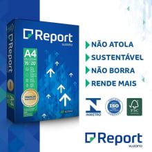 Papel Sulfite A4 75g Resma 500 folhas Report Premium Suzano 10R - Gráfica Globalcards