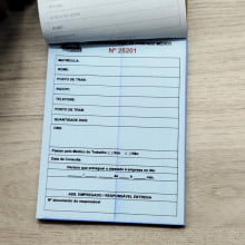 Bloco Auto Copiativo 56g -  7x10cm 1x0 cores c/ 100 Folhas 2 vias 50 (50 Branca + 50 Verde/Azul) - Gráfica Globalcards