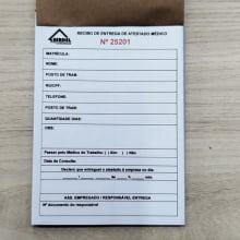 Bloco Autocopiativo 56g  7x10cm 1x0 Cor – 100 Folhas (50 Jogos – 2 Vias) - Gráfica Globalcards