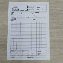 Bloco de Comanda ou Pedido Sulfite 75g Impressão PB 15x21cm 1x0 cor c/100 folhas