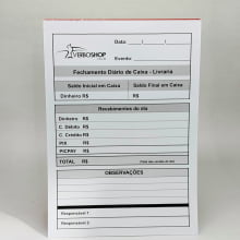 Bloco de Comanda ou Pedido Sulfite 75g Impressão PB 15x21cm 1x0 cor c/100 folhas