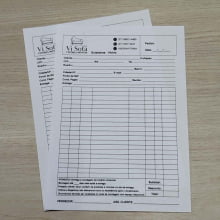 Blocos ou Comandas Sulfite 75g Preto Branco 15x21cm 1x0 cores c/  100 folhas