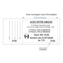 Bloco de Rifa Numerado com Canhoto e Picote c/50 números - Gráfica Globalcards