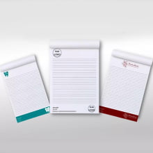 Bloco Timbrado Receituário Sulfite 90g - 10x15cm 4x0 cores c/ 100 fls - Acabamento Colado - Gráfica Globalcards