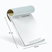 Bloco Timbrado Receituário Sulfite 90g - 10x15cm 4x0 cores c/ 100 fls - Acabamento Colado - Gráfica Globalcards