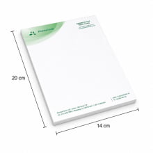 Bloco Timbrado Receituário Sulfite 90g - 15x21cm 4x0 cores c/ 100 fls - Acabamento Colado
